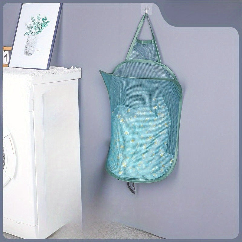 Складная сетчатая корзина для белья настенного монтажа для путешествий, кемпинга, ванной комнаты, хранения