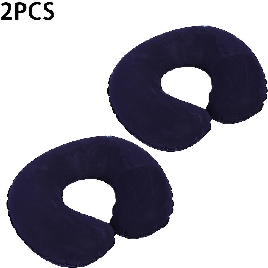 Two-Pack PVC Inflatable C-Shaped Neck Pillows for Travel Office Home Use