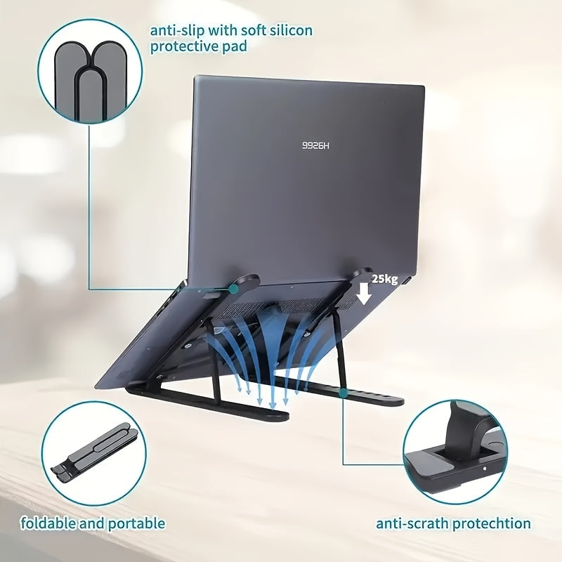 Adjustable Laptop Stand Made of Lightweight ABS Material Fits 30.48-39.62 cm Notebooks