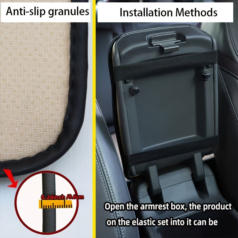 Car Interior Accessory Carbon Fiber Armrest Cover for Most Vehicles