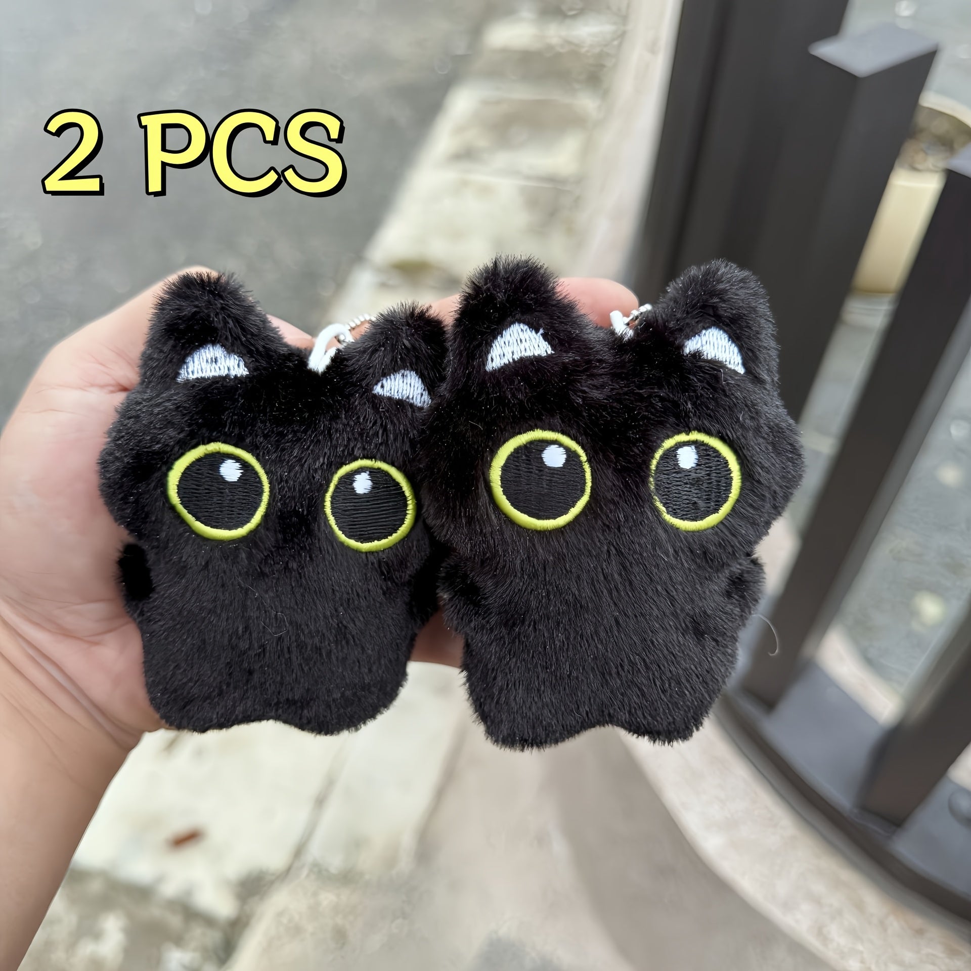 2-Pack Black Cat Plush Toys for Small Dogs Interactive Squeaky Durable Pet Toys