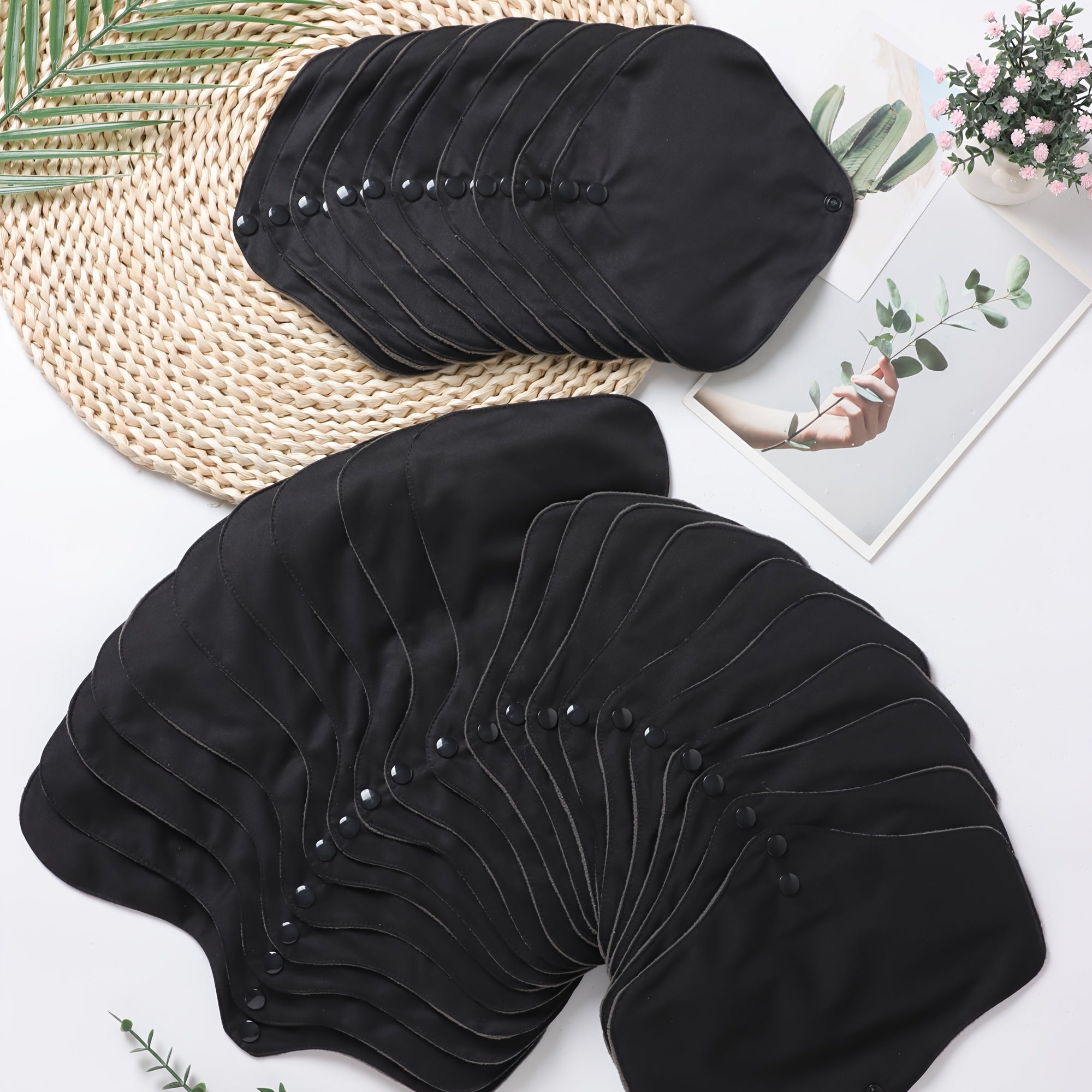 Reusable Menstrual Pads Bamboo Cloth Set for Heavy Flow Overnight Washable Liners