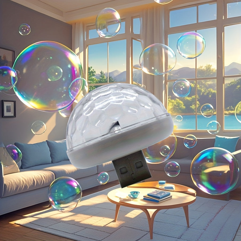 Aqlli ovoz bilan boshqariladigan diskoteka to'pi - Android va iPhone uchun portativ USB partiya chiroqlari, zamonaviy plastik stol lampasi yuqoriga yo'naltirilgan yoritish bilan, har qanday xona uchun bayramona muhit.