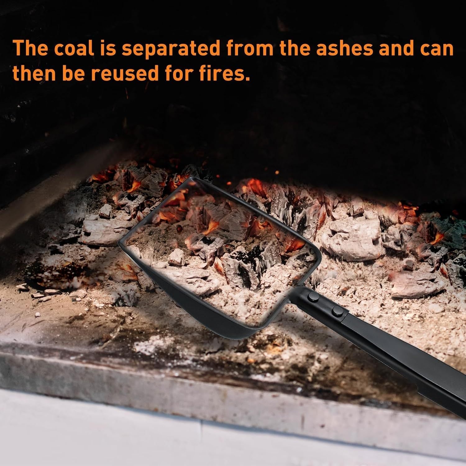 Fireplace Shovel with Self-Adhesive Hook for Wood Stoves Indoor Fire Pits