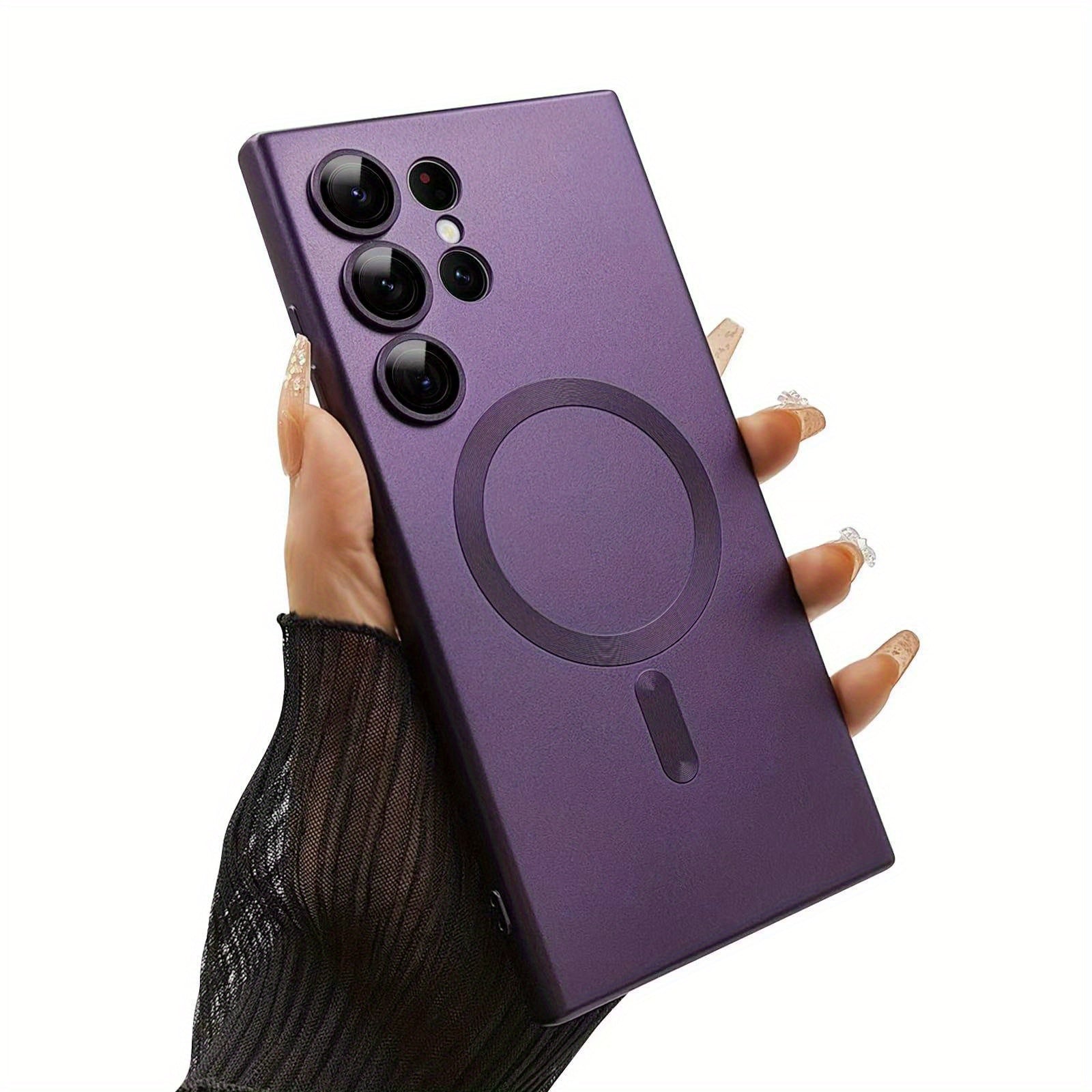 Матовая магнитная беспроводная зарядная крышка для устройств Galaxy с защитой объектива камеры из TPU