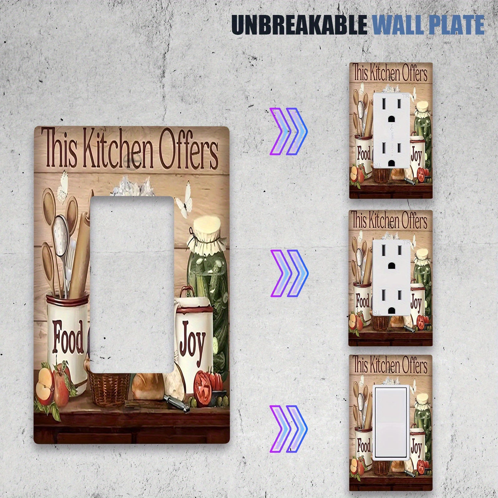 Cubierta decorativa para interruptor de luz, placa de pared para cocina o aula