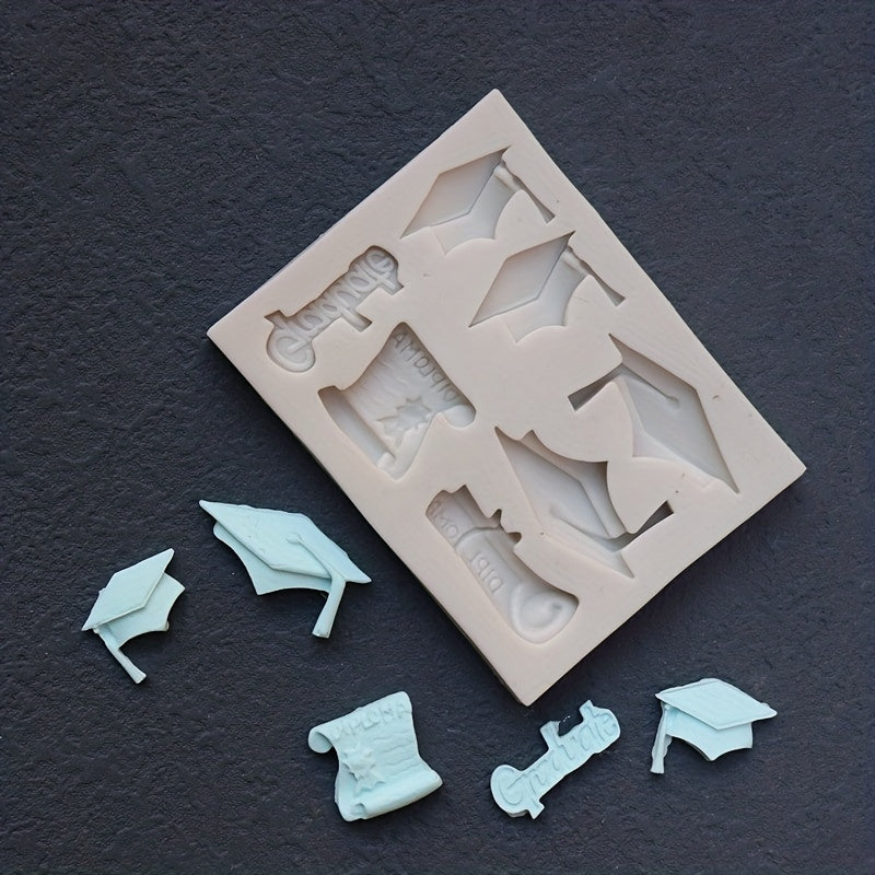 Graduation Themed Silicone Mold 1-Piece 3D Cake Decorating and Candy Making