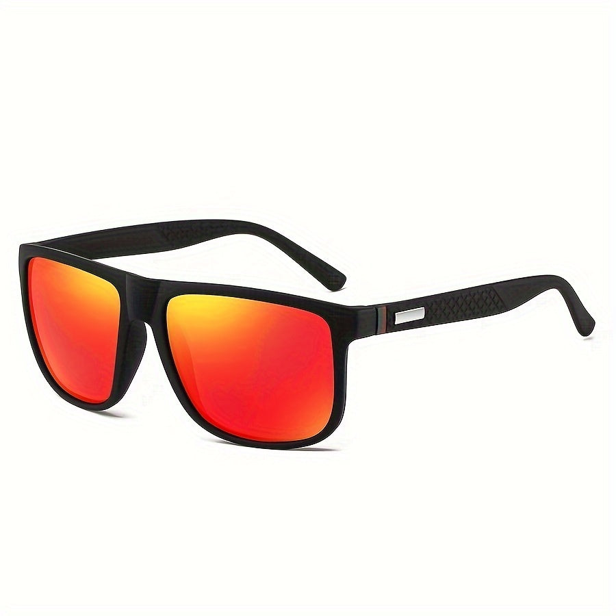 Gafas de sol cuadradas retro con lentes polarizadas para hombres y mujeres negro azul rojo espejo
