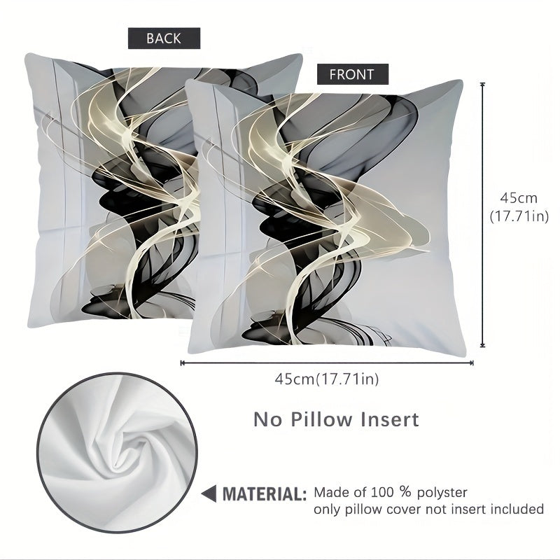 Abstract Geometric Throw Pillow Cover 44.96cm Gray Polyester Machine Washable