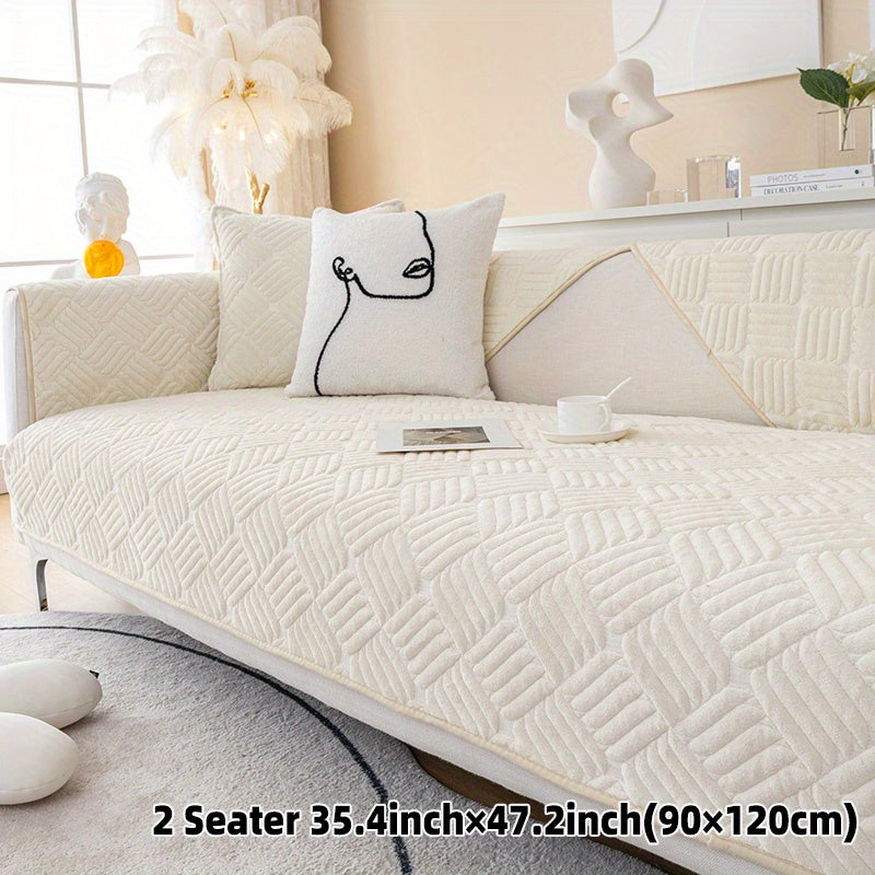 Velvet Sofa Cover Non-Slip Soft Cozy Machine Washable for Home Decor