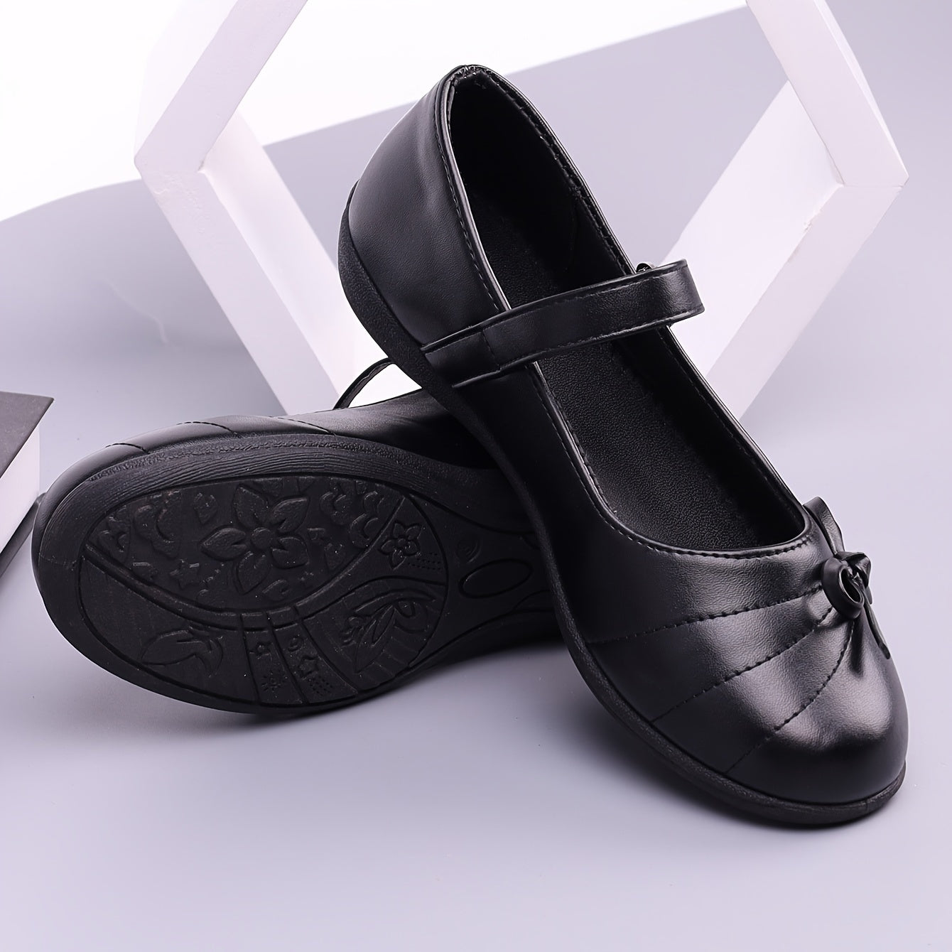 Women Flat Shoes Casual Mary Jane Doudou Shoes with Bow