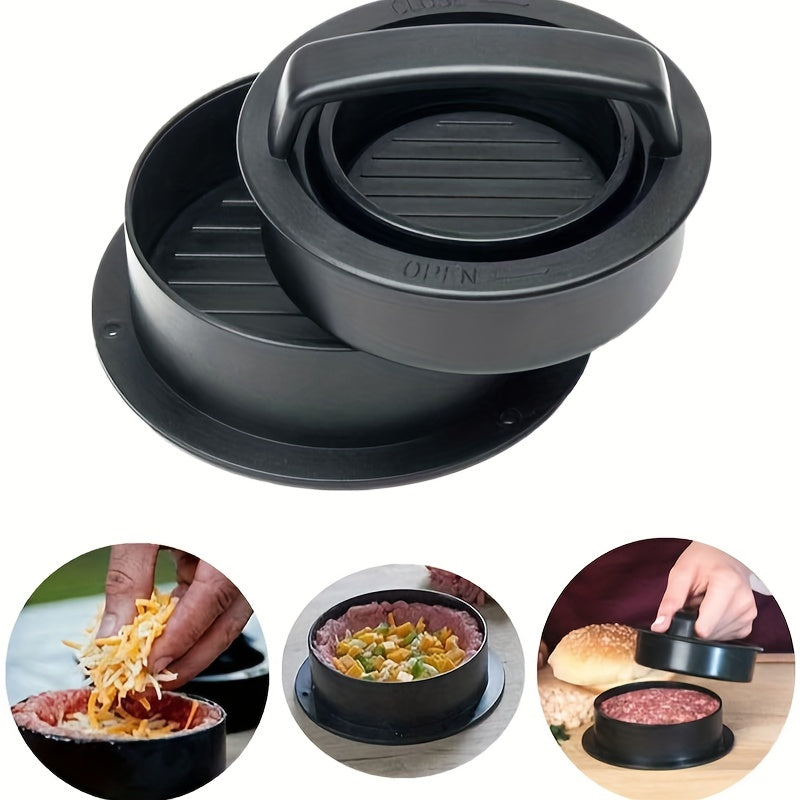3in1 Burger Press Non-Stick Patty Maker for Perfect Burgers