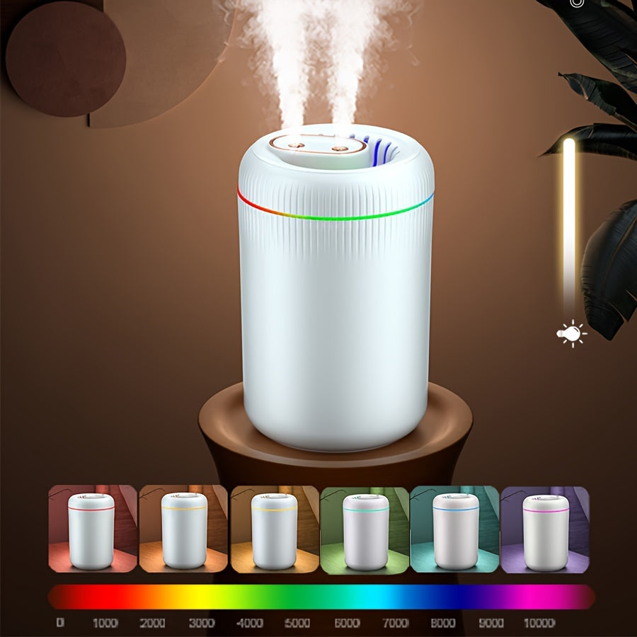 Large Capacity USB Humidifier for Rooms 10-20㎡ with Lights and Auto Shut-Off