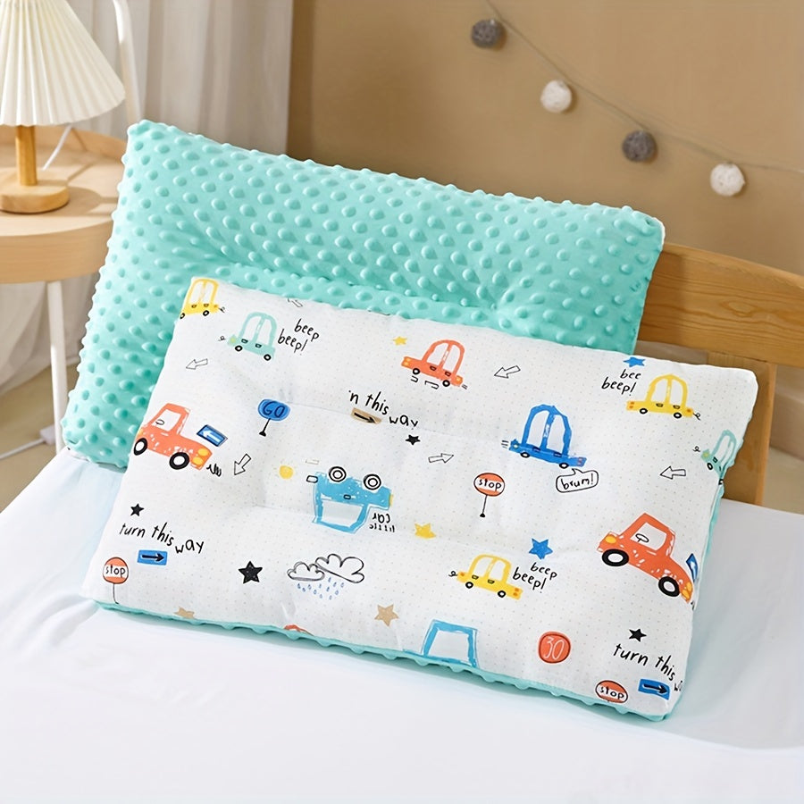 Bolalar uchun hayvon naqshli paxta yostiq - Qaytariladigan dizayn, tozalash oson, dog' va rang o'zgarishiga chidamli, polyester bilan to'ldirilgan - 3 dan 12 yoshgacha bo'lgan bolalar uchun mukammal yotoq.