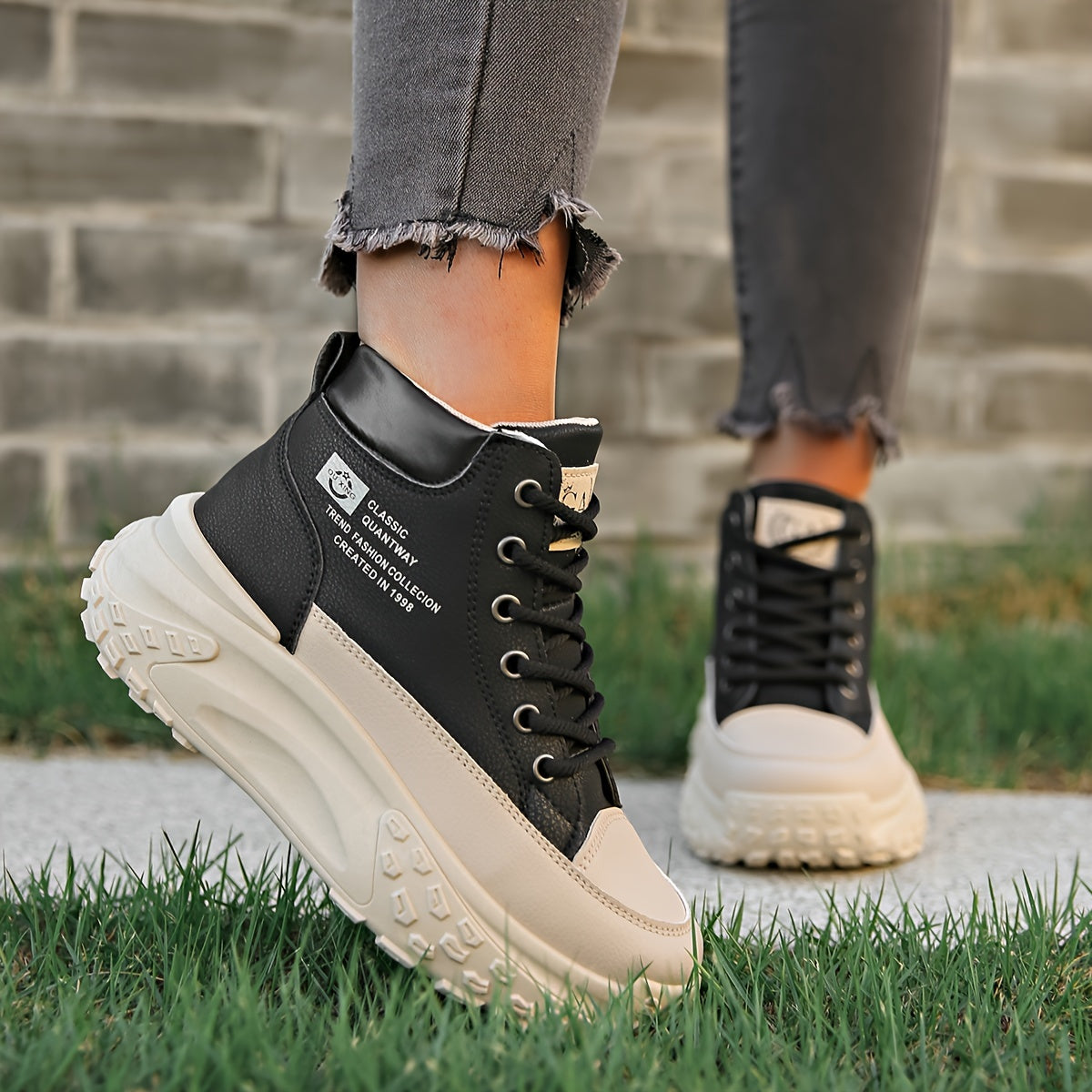 Women's Non-Slip Casual Leather Sports Boots for Autumn Winter