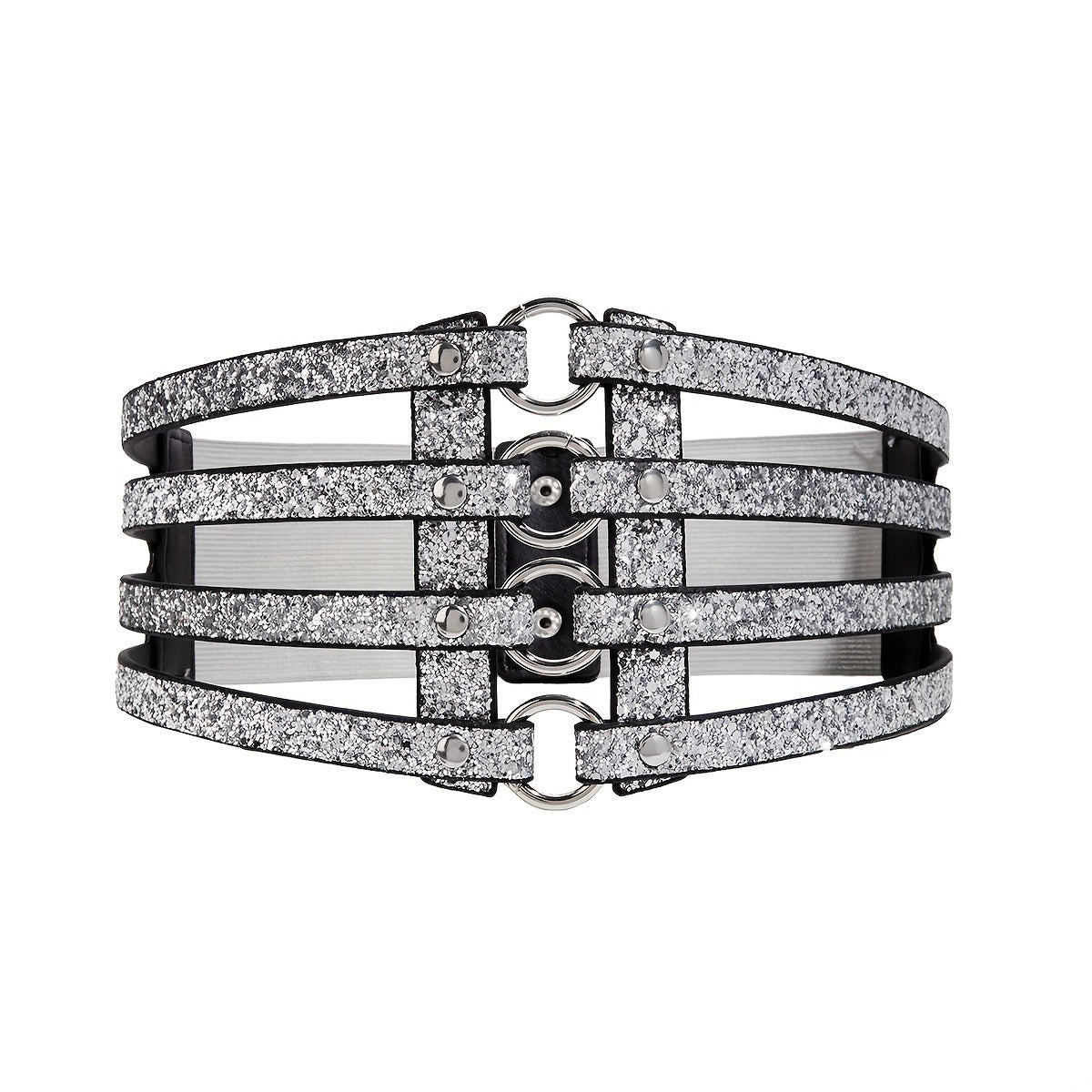 Women's Gold Stretch Belt for Dresses and Parties Waist Enhancing Accessory