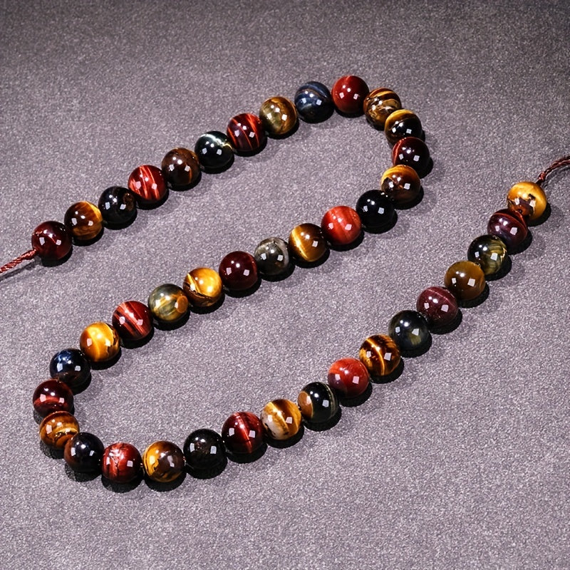 Natural Three-Color Tiger Eye Beads for Jewelry Making Wholesale