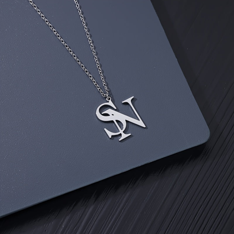 Women’s Custom Initial Necklace Stainless Steel Personalized Letter Pendant Gift Jewelry