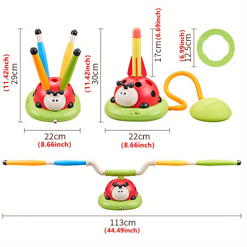 3-in-1 Ladybug Motor Mashinası Bolalar uchun 3+ yoshda ABS ichki va tashqi o'yin