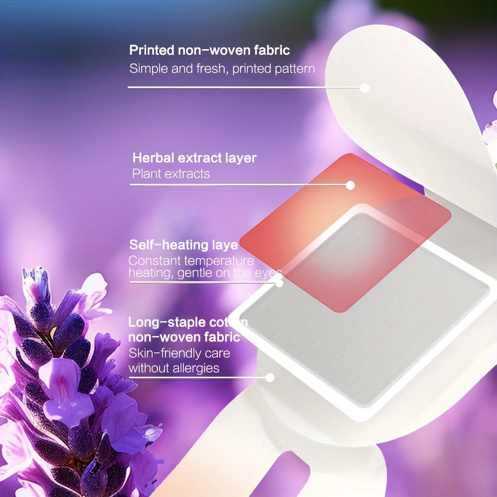 Uyquni tinchlantirish uchun 10 ta lavanda aromatli o'z-o'zini isitadigan bug'li ko'z maskalari