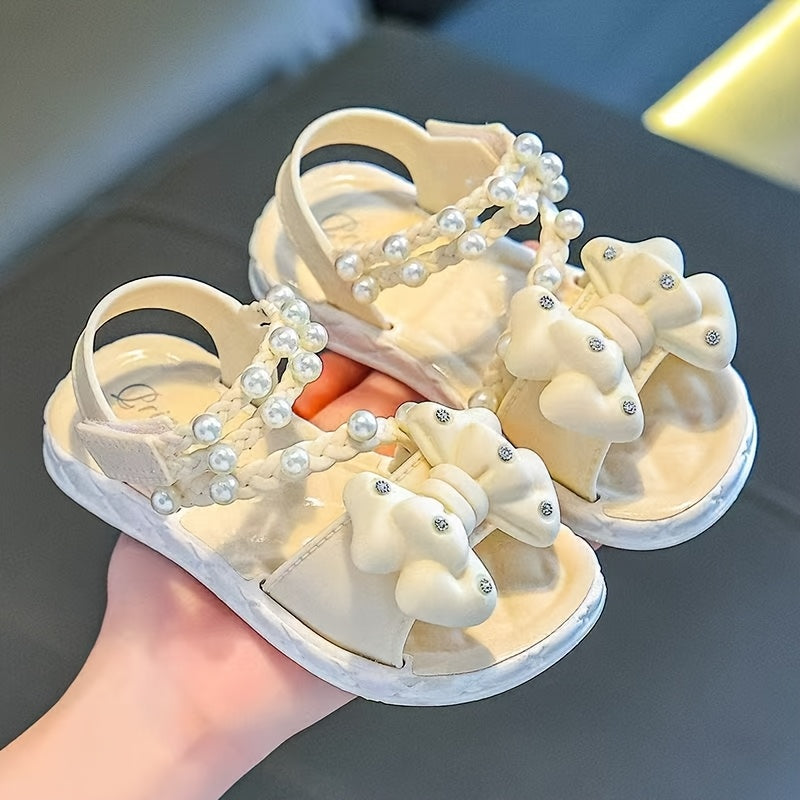 Girls' PVC Beach Shoes with Cartoon Flower Design, Low Top, Easy Fastener, Spring/Summer 2025