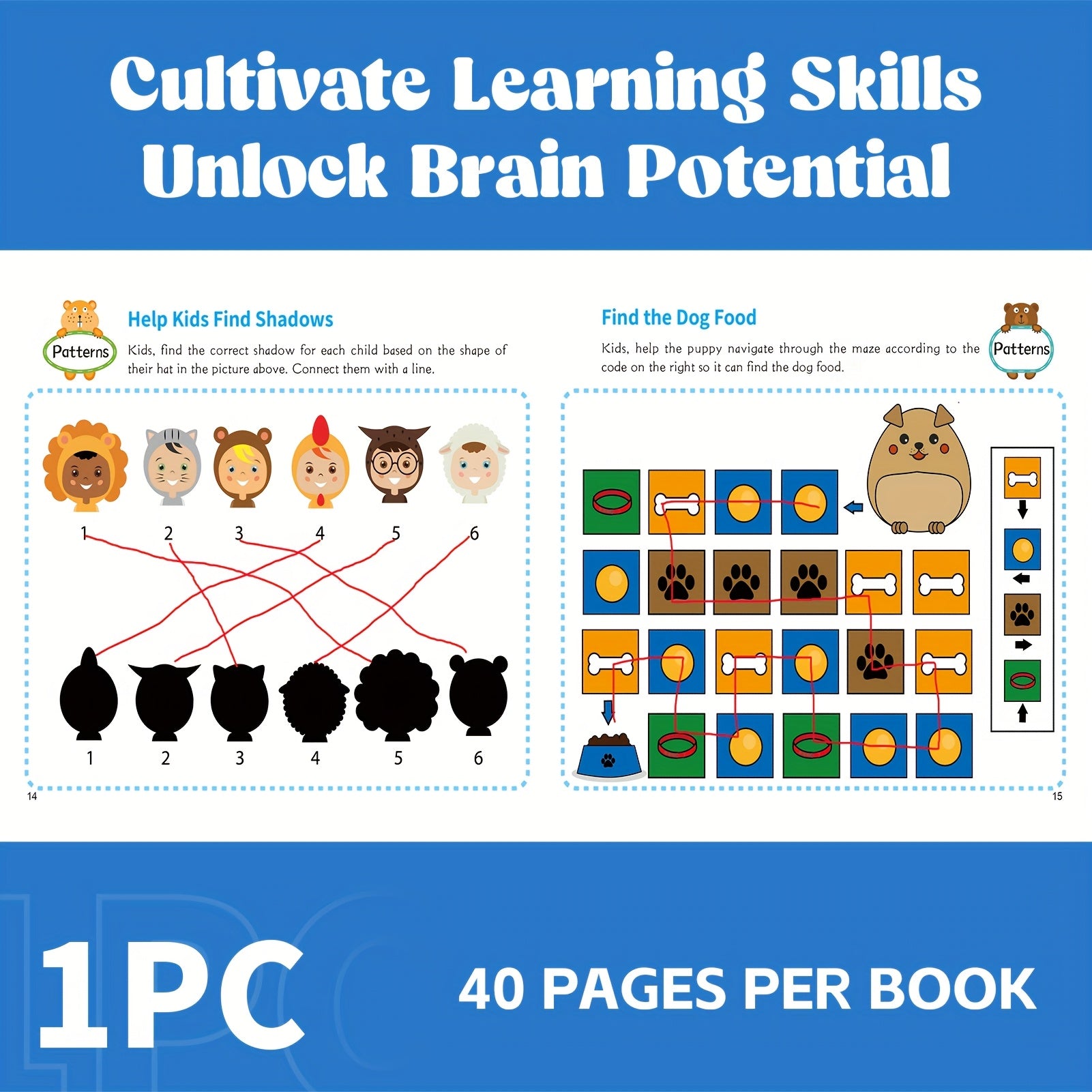 Engaging Focus Enhancement Activity Book for Kids Pattern Recognition Rule Following Brain-Boosting Workbook