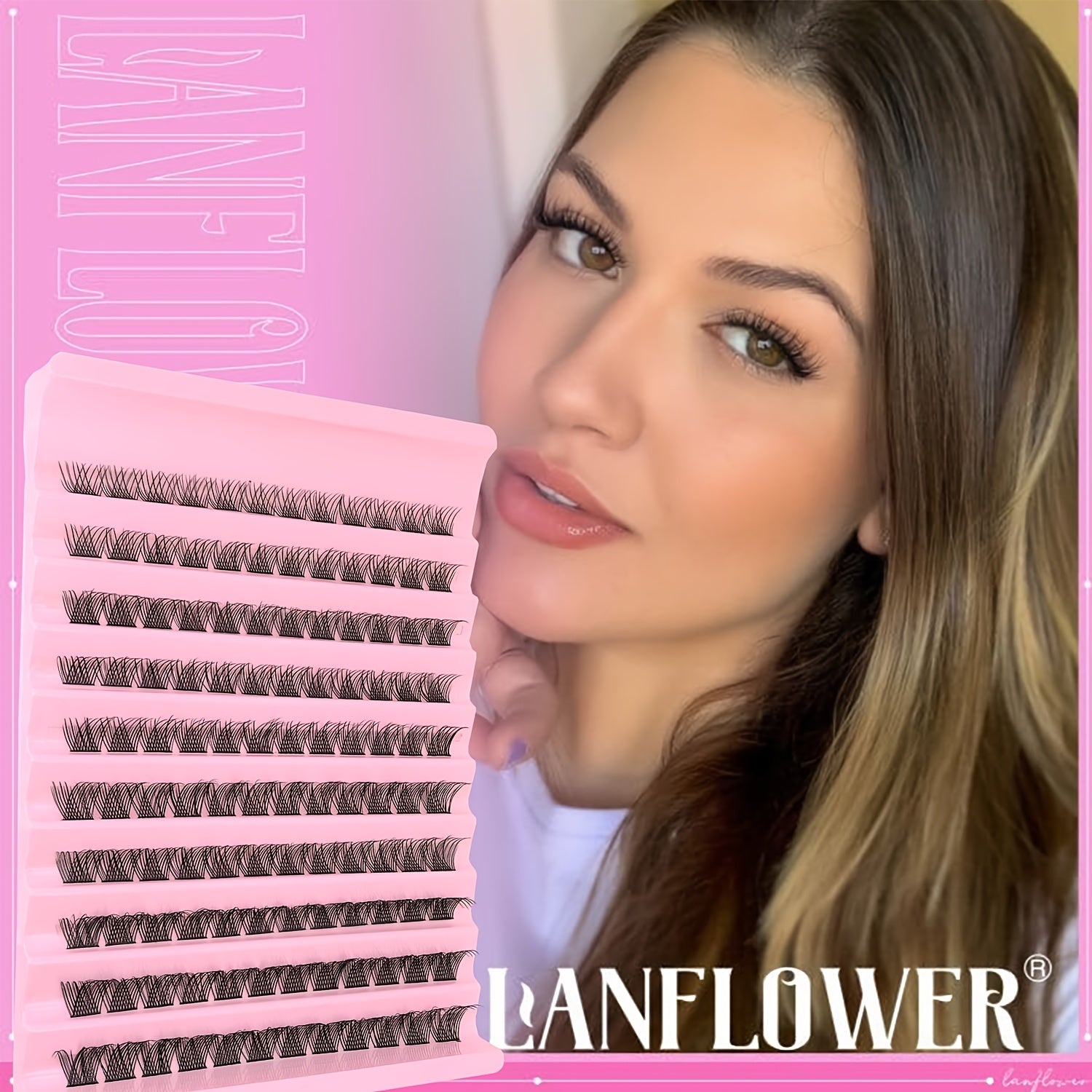 DIY Eyelash Extensions Kit with Glue 0.07mm Thick 10-18mm D Curl Natural Style