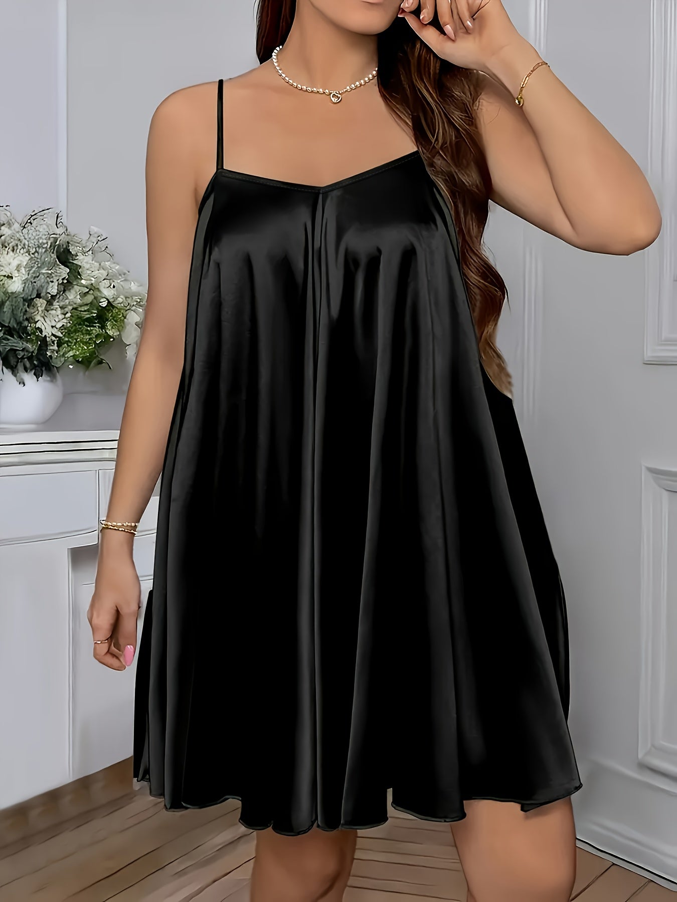 Women Solid Color Pajama Set Nightgown and Home Wear