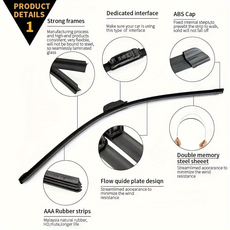 Universal Car Wiper U-Type Durable Quiet HD Wiper for All Models