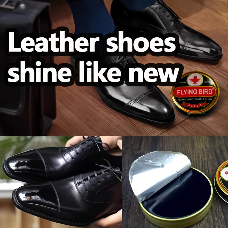Black Shoe Polish Balm 40g Metal Box Nourishing Care for Shoes and Bags