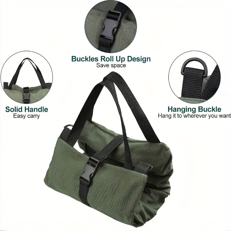 Waterproof Oxford Cloth Tool Bag for Professionals Durable Portable Foldable Green