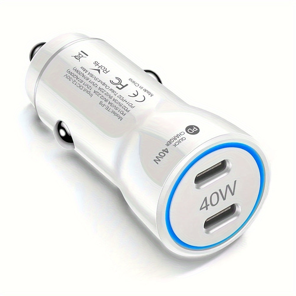 Kengaytirilgan PD Avtomobil Zaryadkasi USB Type C Tez Zaryadlovchi Telefon uchun, 40W