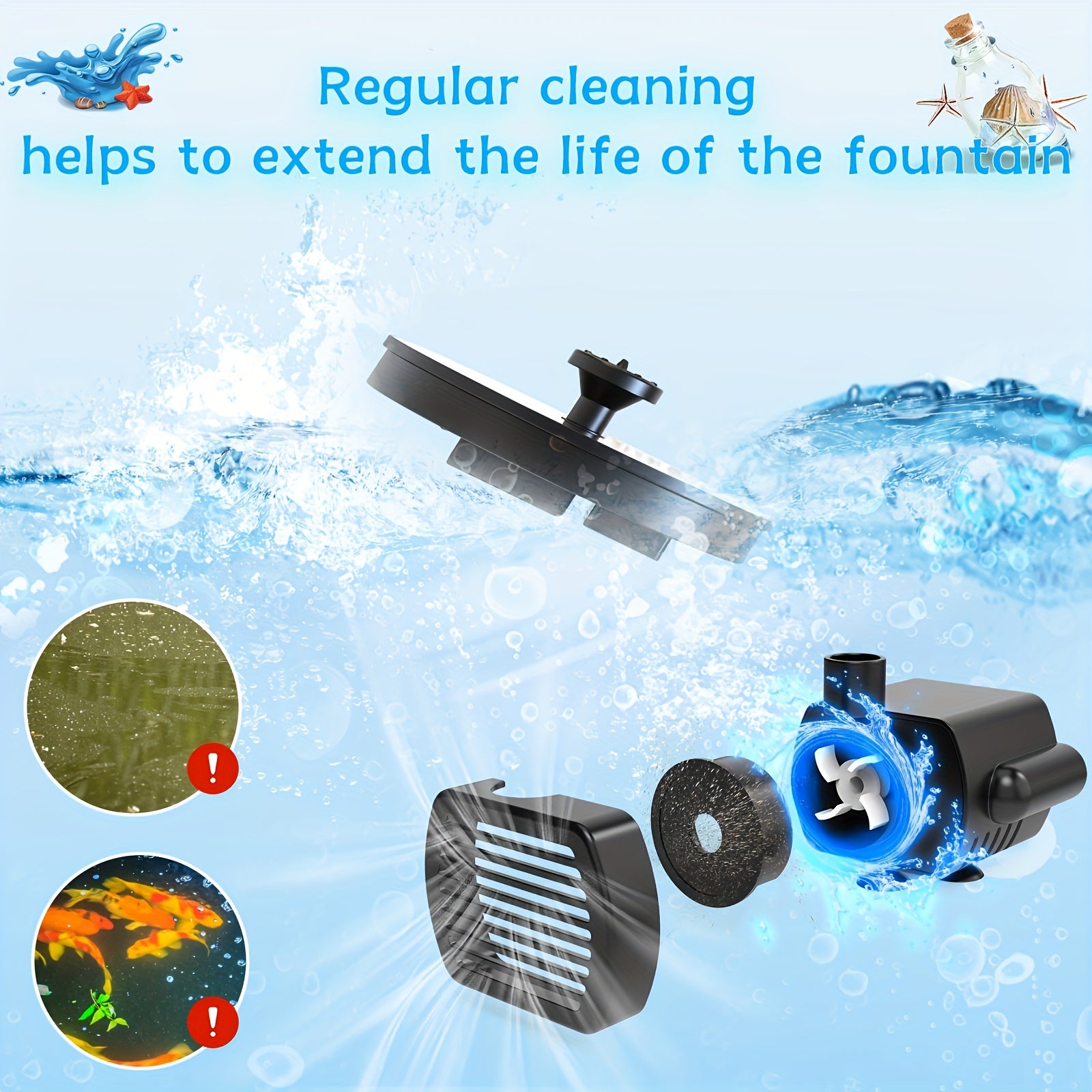 Solar-Powered Floating Bird Bath Fountain Pump for Garden Pond Pool