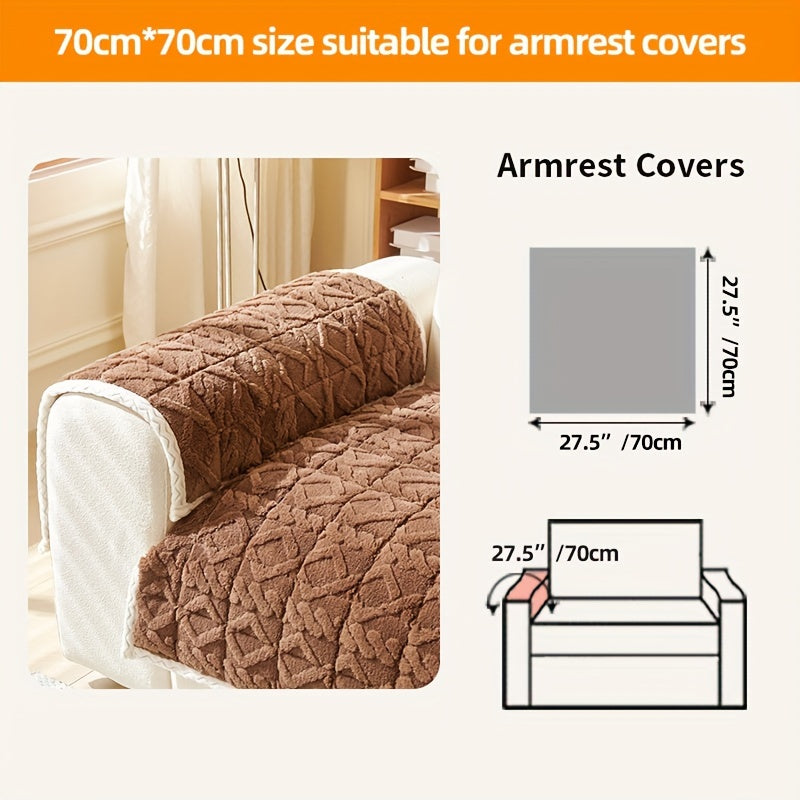 Пушистый чехол для дивана, подходящий для 1-4 человек, устойчивый к пятнам и моющийся в машине