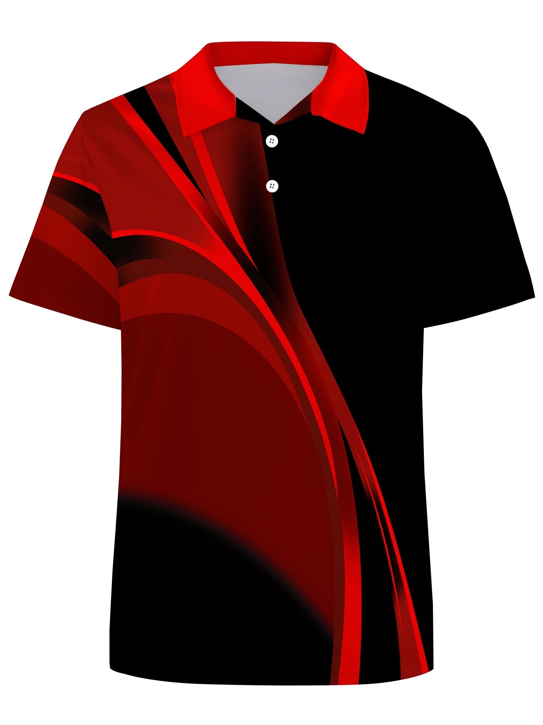 Мужская футболка для гольфа большого размера, красно-черный градиент, короткий рукав, повседневная, из полиэстера и смеси тканей