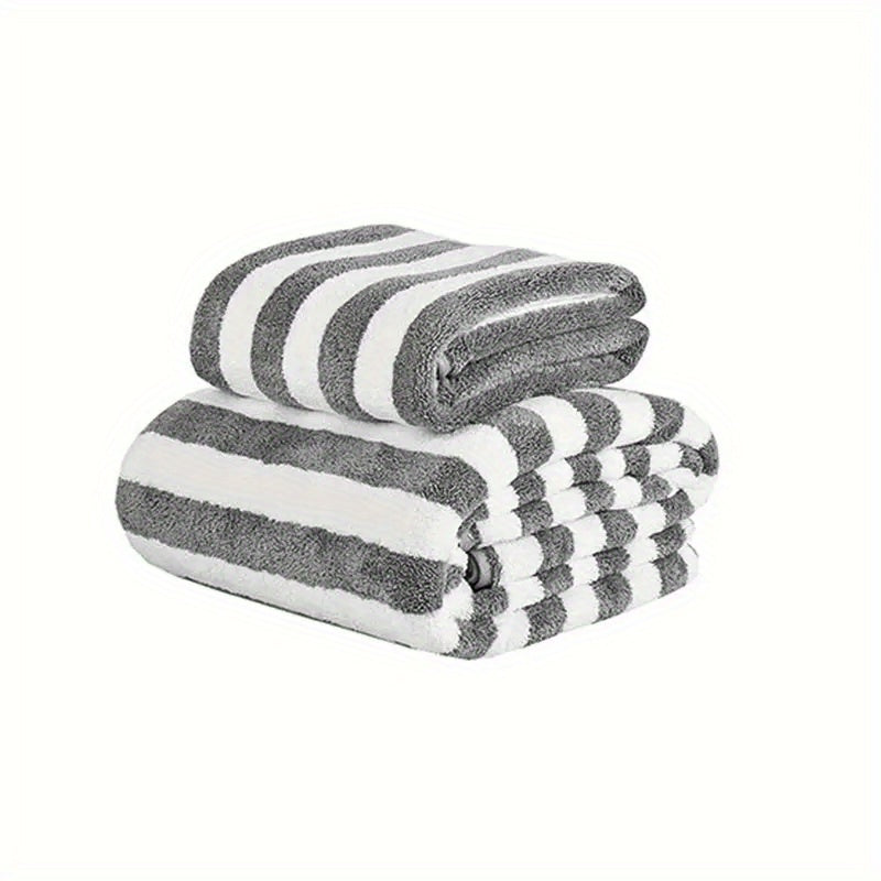 Microfiber Bath Towel Absorbent Quick-Dry with Colorful Stripes