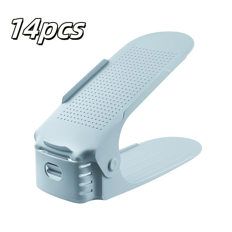 Ko‘p quvvatli va rangli variantlarga ega sozlanadigan plastmassa poyabzal javoni saqlash qutisi