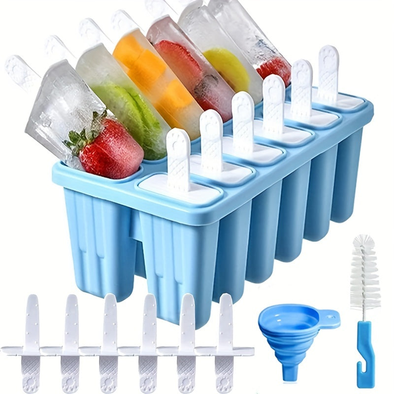Silicone Popsicle Maker Set 6 Cavity Reusable Ice Pop Molds with Sticks