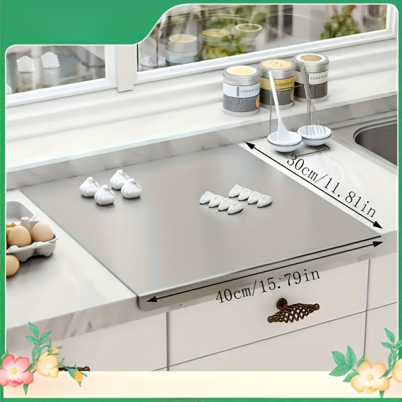 Stainless Steel Cutting Board Heavy Duty Non-Slip for Meat Fruits Vegetables 39.98cm x 49.99cm