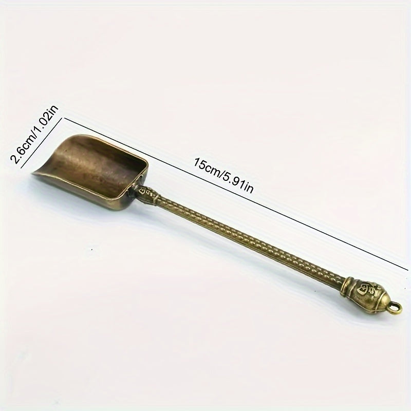 Vintage Metal Tea Scoop, Alloy Loose Leaf Tea Tool, Stylish Holiday Teaspoon