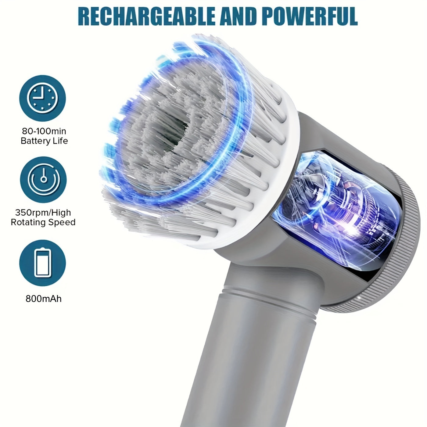 5-in-1 Electric Spin Scrubber Cordless Cleaning Brush with USB Rechargeable