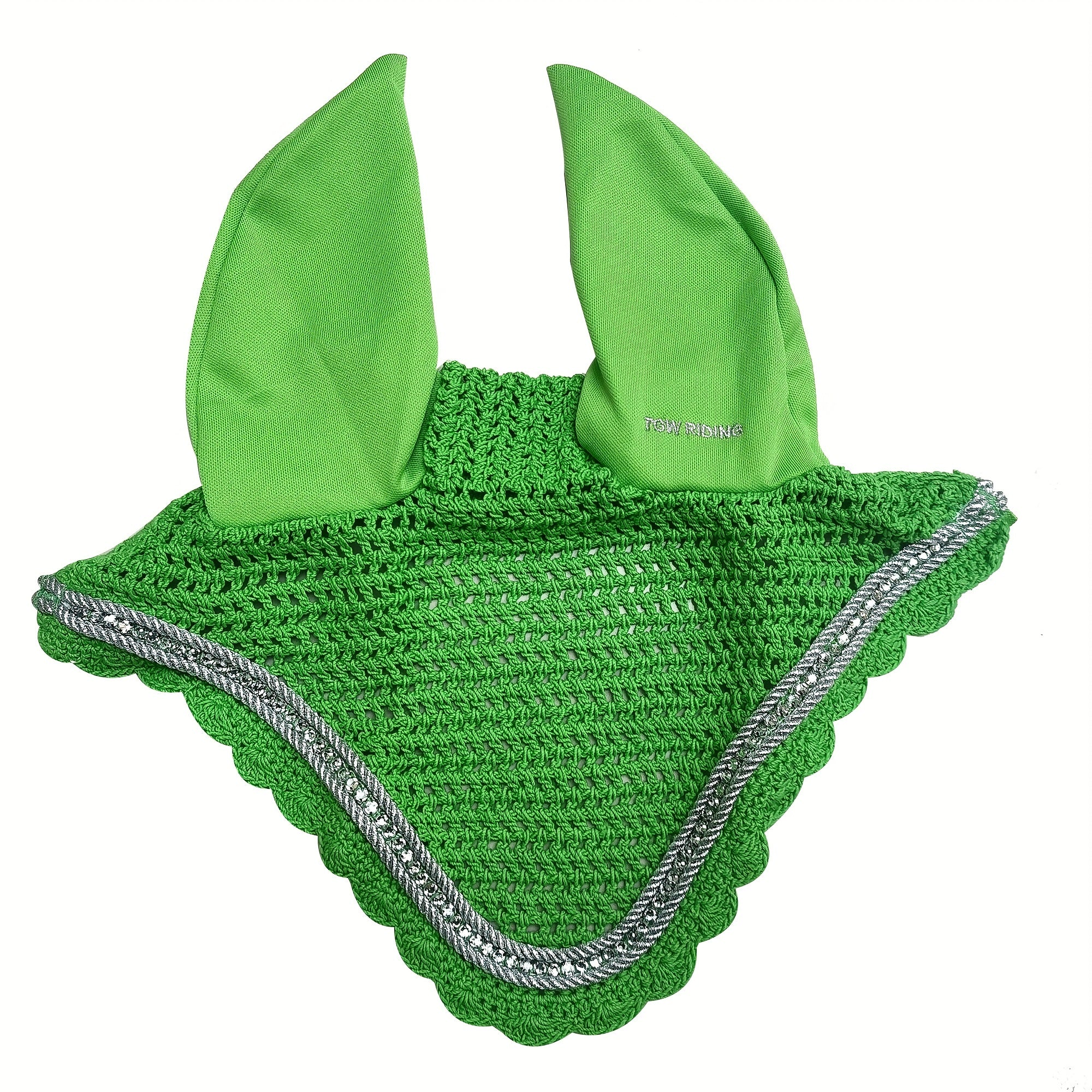 3D Sparkly Knitted Horse Ear Covers Spandex with Glitter Design