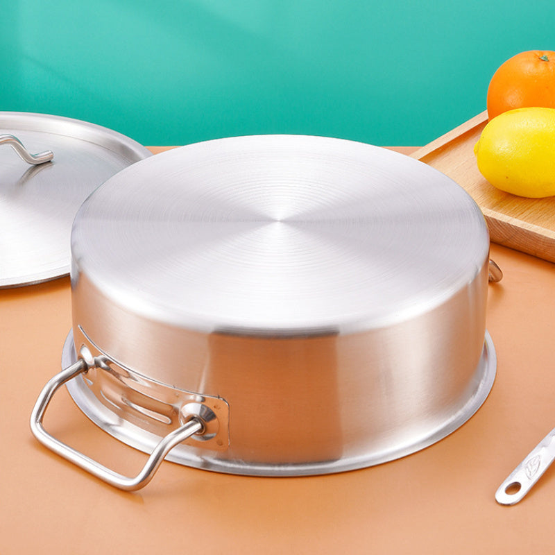 Noxud qozon, ikki tutqichi va qopqog'i bilan - 13 dyuym, zanglamaydigan, oson tozalanadigan, 8-12 mehmon uchun xizmat ko'rsatish uchun uzoq muddatli, turli xil ovqat tayyorlash ehtiyojlari uchun ideal.