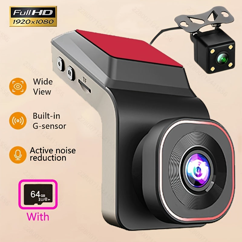 Car Dash Camera Dual Recording 1080p Night Vision Loop Recording Easy Install
