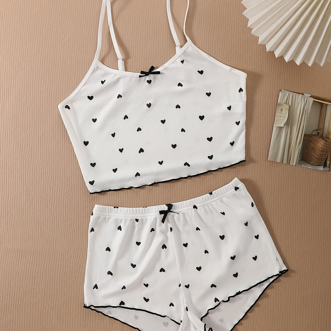 Women's Lingerie Set Printed Cami Bra and Panties Underwear