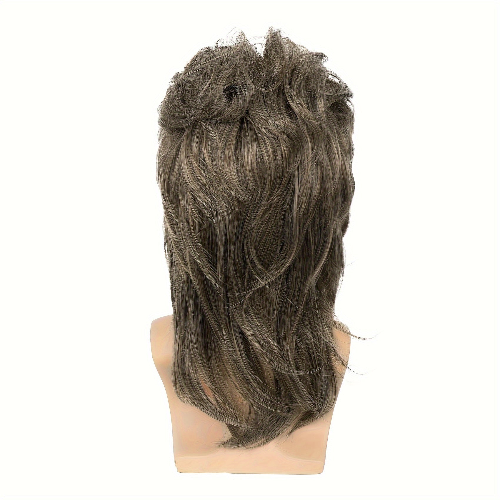 Костюмная парик для Хэллоуина в стиле 70-х 80-х годов для мужчин - синтетический парик-муллет для праздничного наряда - 50,8 см