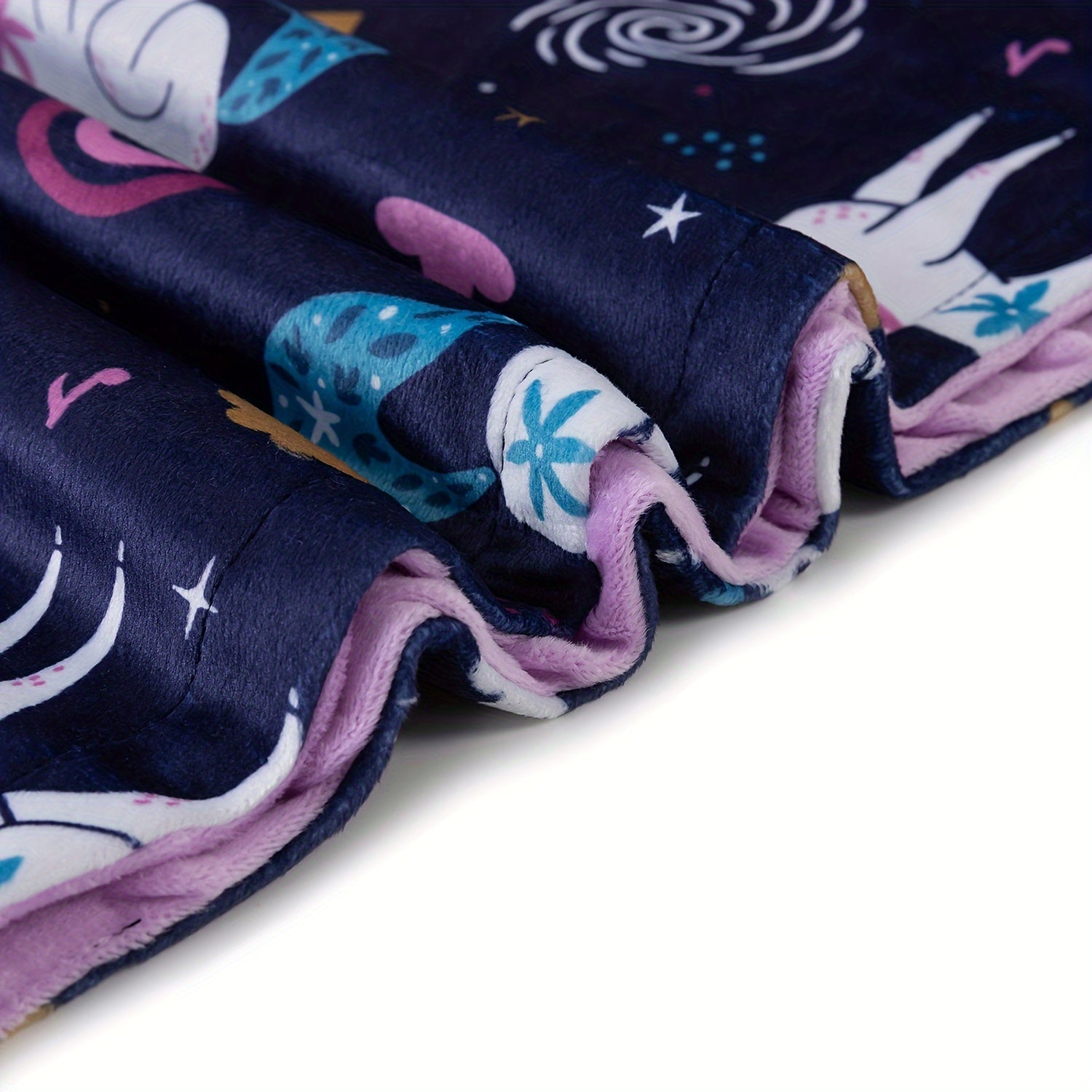 Kids Blanket Soft Minky Animal Print Polyester Nursery and Home Purple