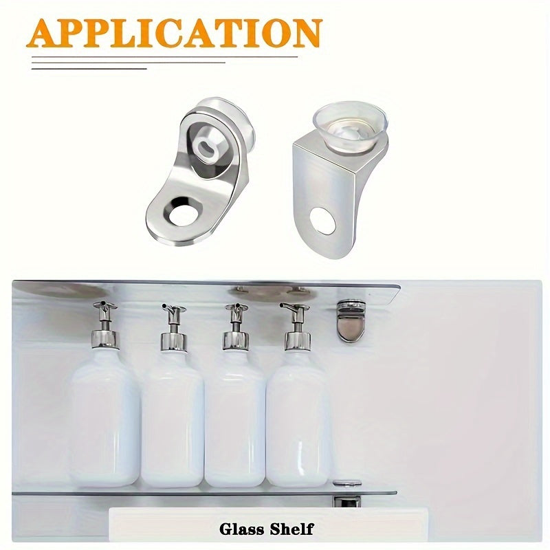 30pcs Zinc Alloy Glass Shelf Holders with Removable Suction Cups for Wardrobes and Bookcases