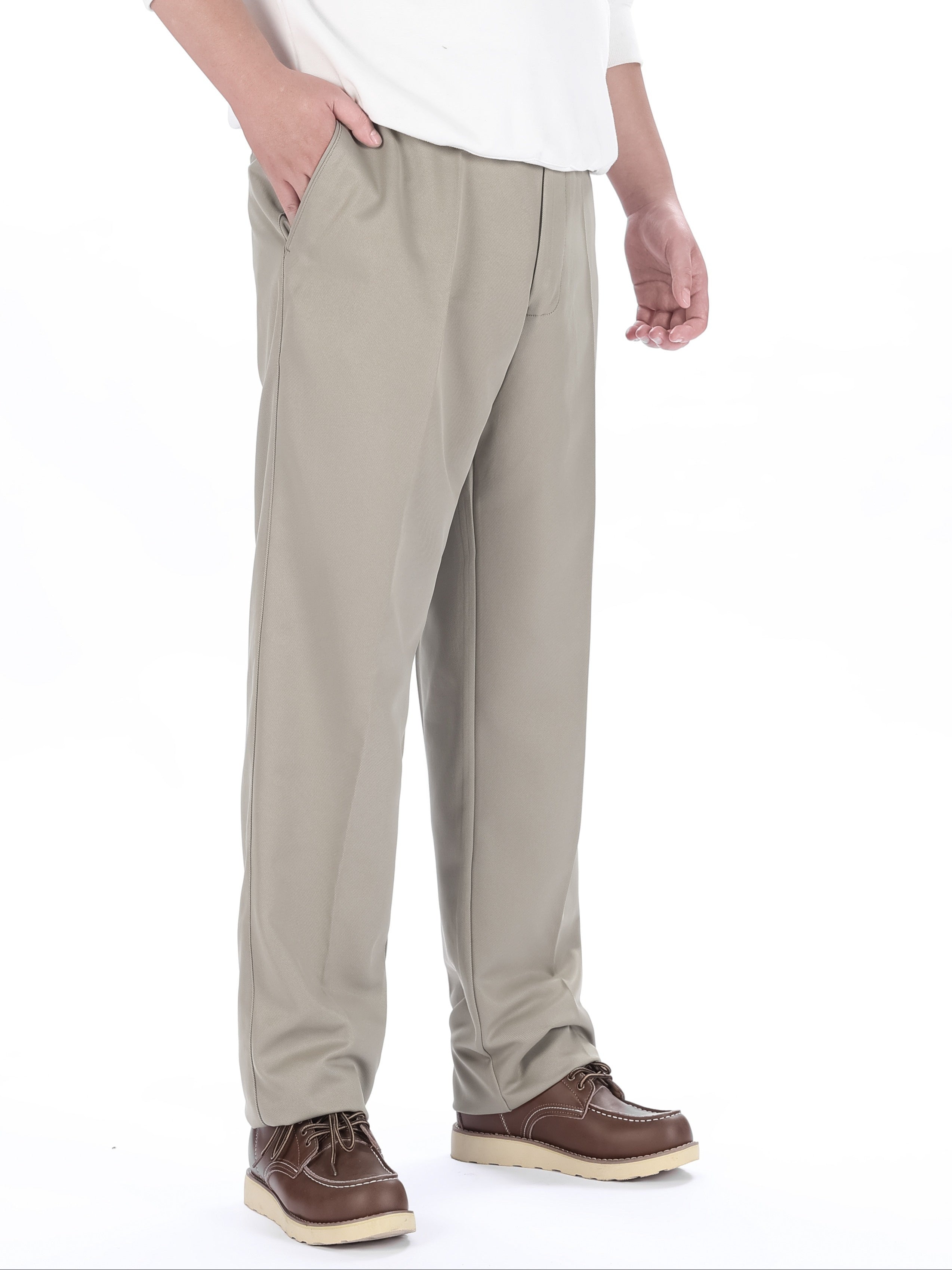 Мужские брюки большого размера однотонные повседневные классического кроя из полиэстера для всех сезонов