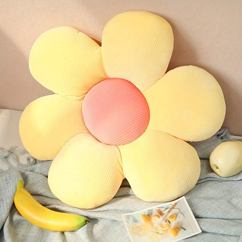 Floral Plush Pillow for Office Chair and Car Seat, Cute Doll Design, Home Decor